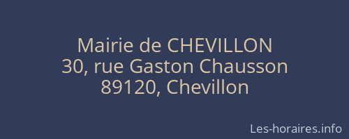Mairie de CHEVILLON