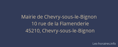 Mairie de Chevry-sous-le-Bignon