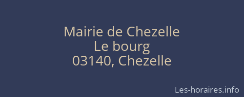 Mairie de Chezelle