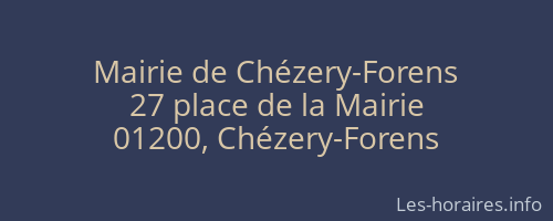 Mairie de Chézery-Forens