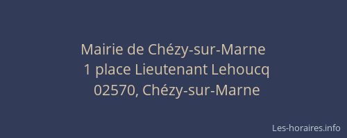 Mairie de Chézy-sur-Marne