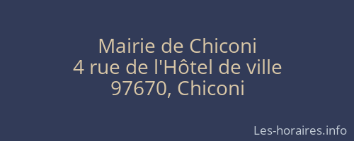 Mairie de Chiconi