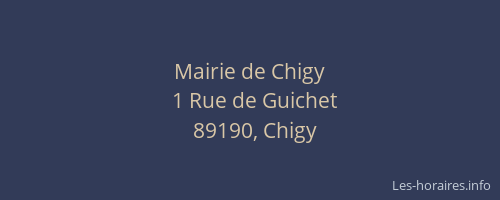 Mairie de Chigy