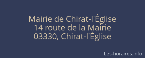 Mairie de Chirat-l'Église