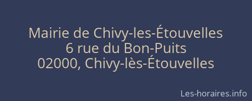 Mairie de Chivy-les-Étouvelles