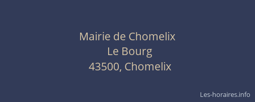 Mairie de Chomelix