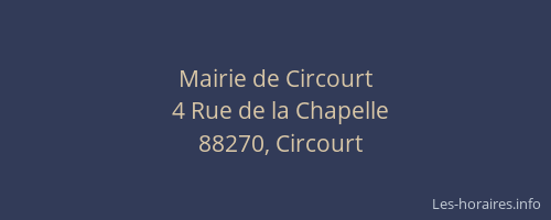 Mairie de Circourt