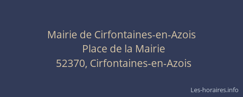 Mairie de Cirfontaines-en-Azois