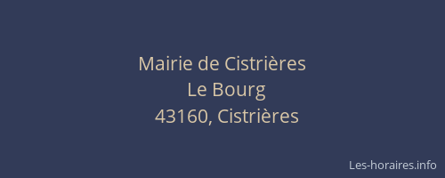 Mairie de Cistri&egrave;res