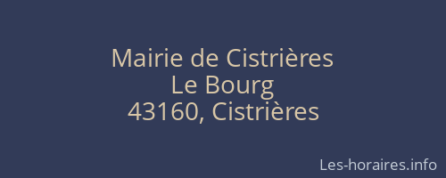 Mairie de Cistrières