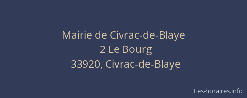 Mairie de Civrac-de-Blaye