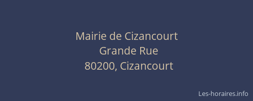 Mairie de Cizancourt