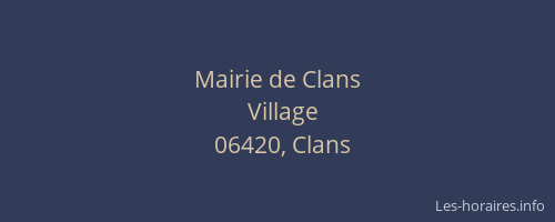 Mairie de Clans