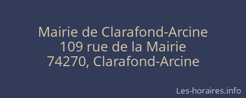 Mairie de Clarafond-Arcine
