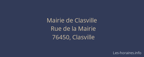 Mairie de Clasville
