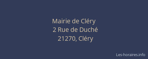 Mairie de Cl&eacute;ry