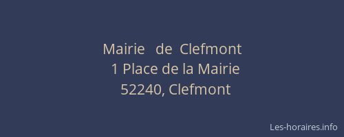 Mairie   de  Clefmont