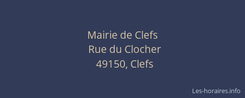 Mairie de Clefs