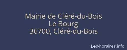 Mairie de Cléré-du-Bois