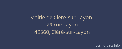 Mairie de Cléré-sur-Layon