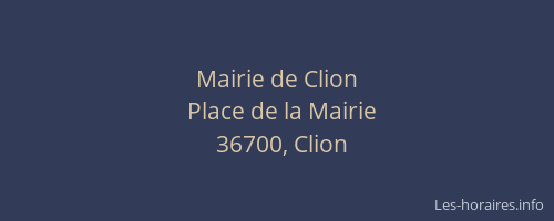 Mairie de Clion