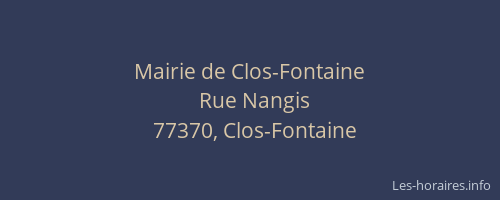 Mairie de Clos-Fontaine