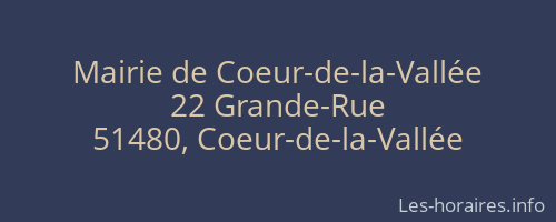 Mairie de Coeur-de-la-Vallée