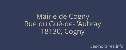Mairie de Cogny