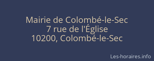 Mairie de Colombé-le-Sec