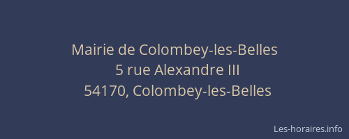 Mairie de Colombey-les-Belles