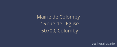 Mairie de Colomby