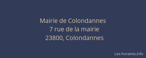 Mairie de Colondannes