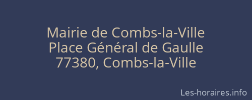 Mairie de Combs-la-Ville