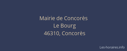 Mairie de Concor&egrave;s