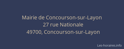 Mairie de Concourson-sur-Layon