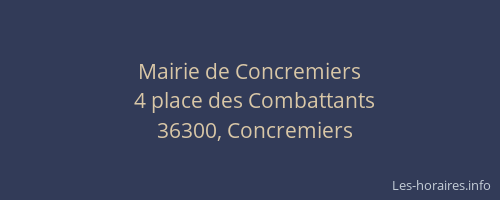 Mairie de Concremiers