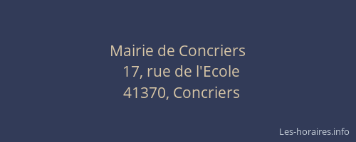 Mairie de Concriers