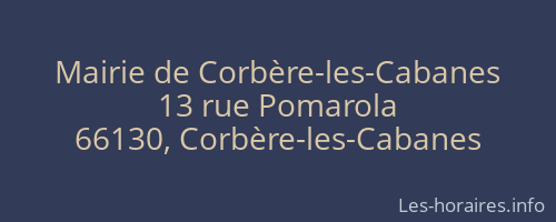 Mairie de Corbère-les-Cabanes