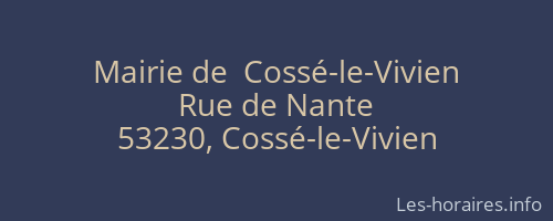 Mairie de  Cossé-le-Vivien