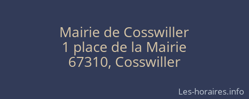 Mairie de Cosswiller