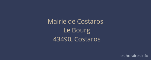 Mairie de Costaros