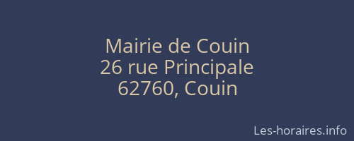 Mairie de Couin