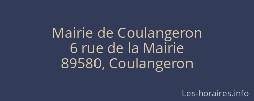 Mairie de Coulangeron