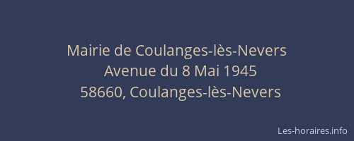 Mairie de Coulanges-l&egrave;s-Nevers