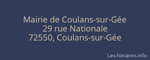Mairie de Coulans-sur-Gée