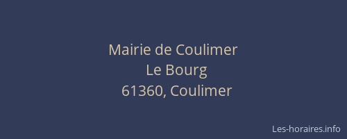 Mairie de Coulimer