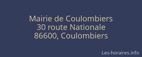Mairie de Coulombiers