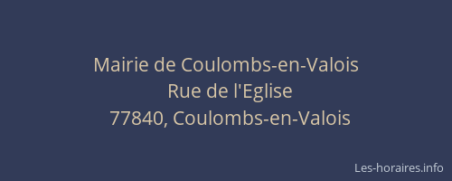 Mairie de Coulombs-en-Valois