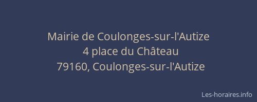 Mairie de Coulonges-sur-l'Autize