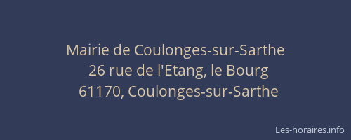 Mairie de Coulonges-sur-Sarthe